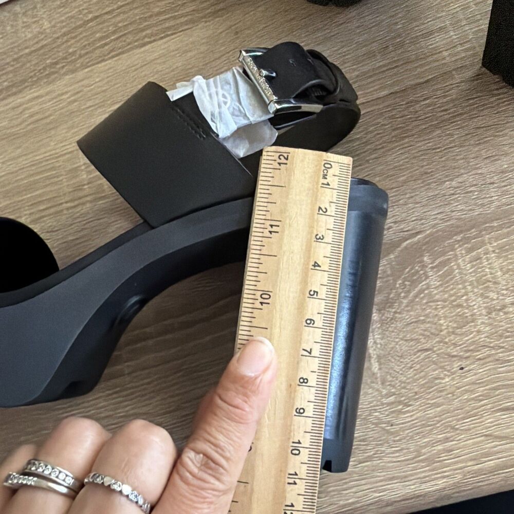 Michael Kors - Holland Black / Silver Platform Sandal New With Box Size 7.5 - Picture 9 of 13